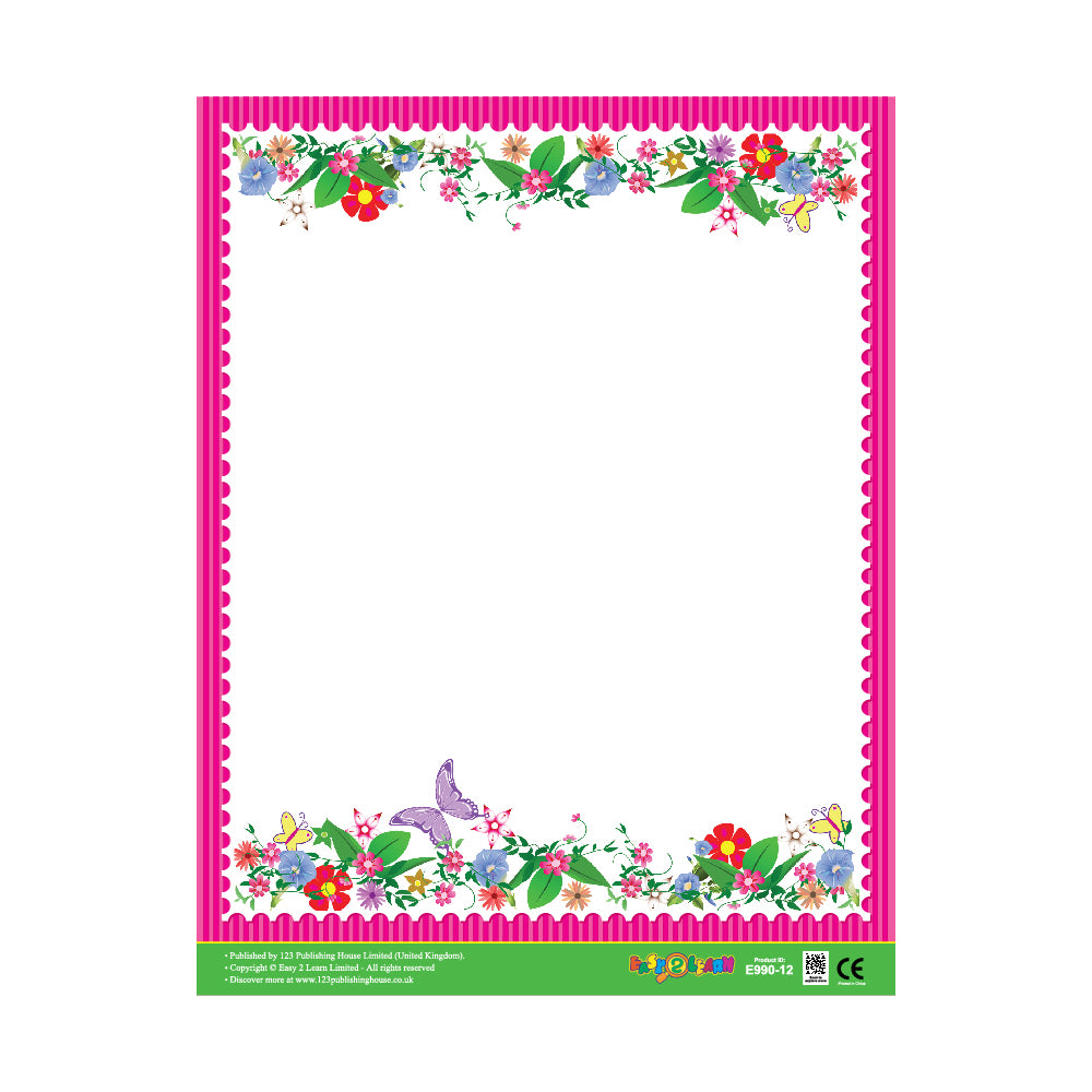 design is a generic floral illustration commonly used for borders, frames, and decorative elements in stationery or graphic design.