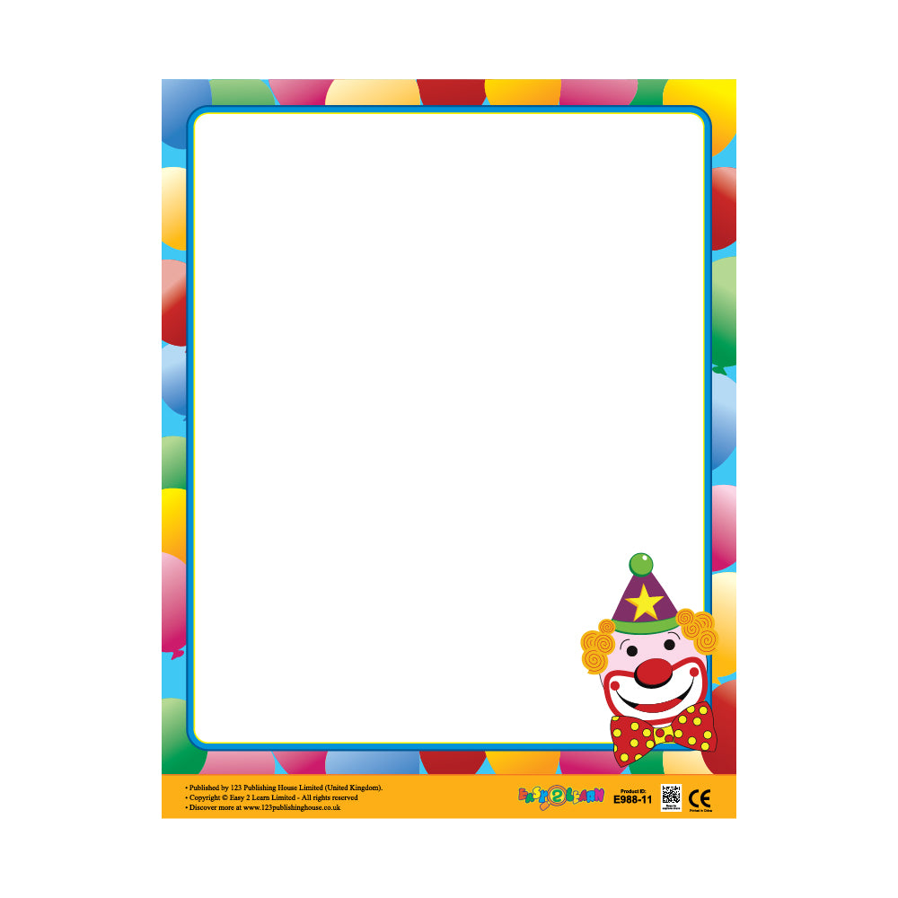 This image is a template for an invitation card or a decorative page, likely intended for a circus or party theme.